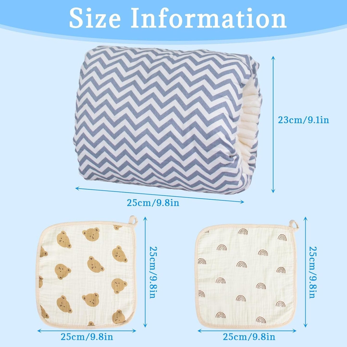 Jokureao Breastfeeding Arm Pillow Set, Cozy Cradle Pillow, Baby Nursing Arm Breastfeeding Pillow, Soft Nursing Arm Pillow with 2 Square Towels, Pillow for Feeding Baby (Gray)