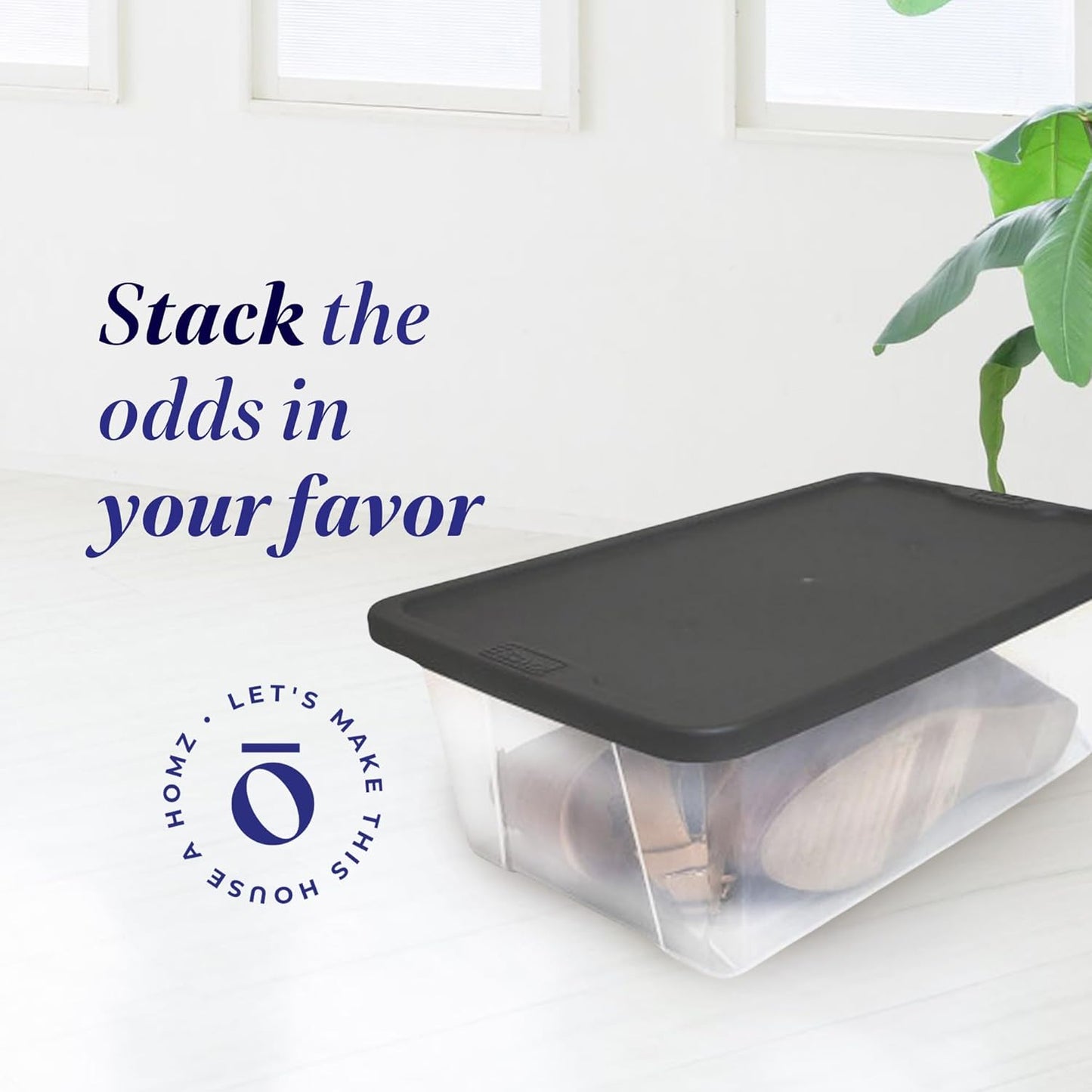 HOMZ Snaplock Stackable 6 Quart Clear Organizer Storage Container Bin with Tight Seal Gray Lid for Home Organization, 10 Pack