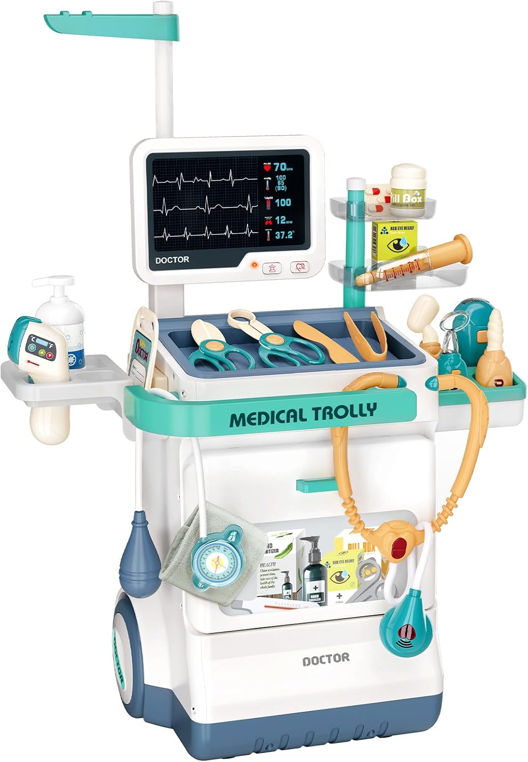 Jovow Doctor Kit for Toddlers 3-5, Medical Kit with Sound and Light Functions, Doctor Playset for Kids Birthday Gift