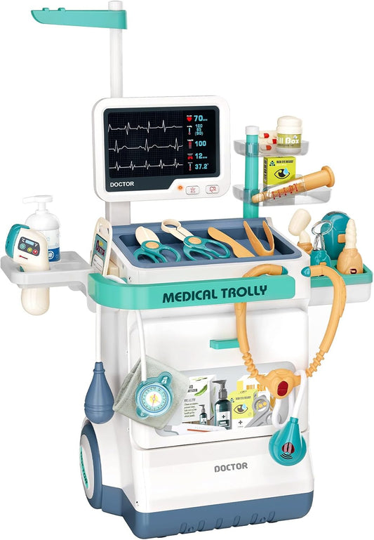 Jovow Doctor Kit for Toddlers 3-5, Medical Kit with Sound and Light Functions, Doctor Playset for Kids Birthday Gift