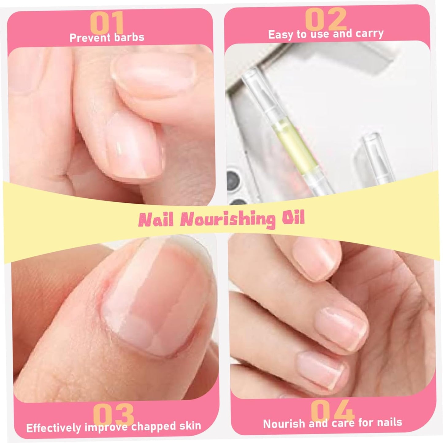 5PCS Cuticle Oil Pen Set, Nail Growth Oil Pen for Nails Repair, Cuticle Oil to Moisturize Skin, Nail Oil for Growth and Strength, Portable Cuticle Nail Care Tools