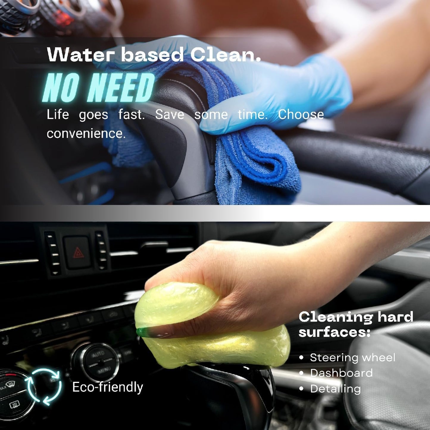 MAGIC SPRUCE Car Cleaning Gel Kit for Car Interior, High End Lemon Scented Cleaning Putty in Classy Jar, Detailing Cleaning Gel Universal Dust Cleaner, for Keyboard Apple Laptop, Car cleaning Supplies