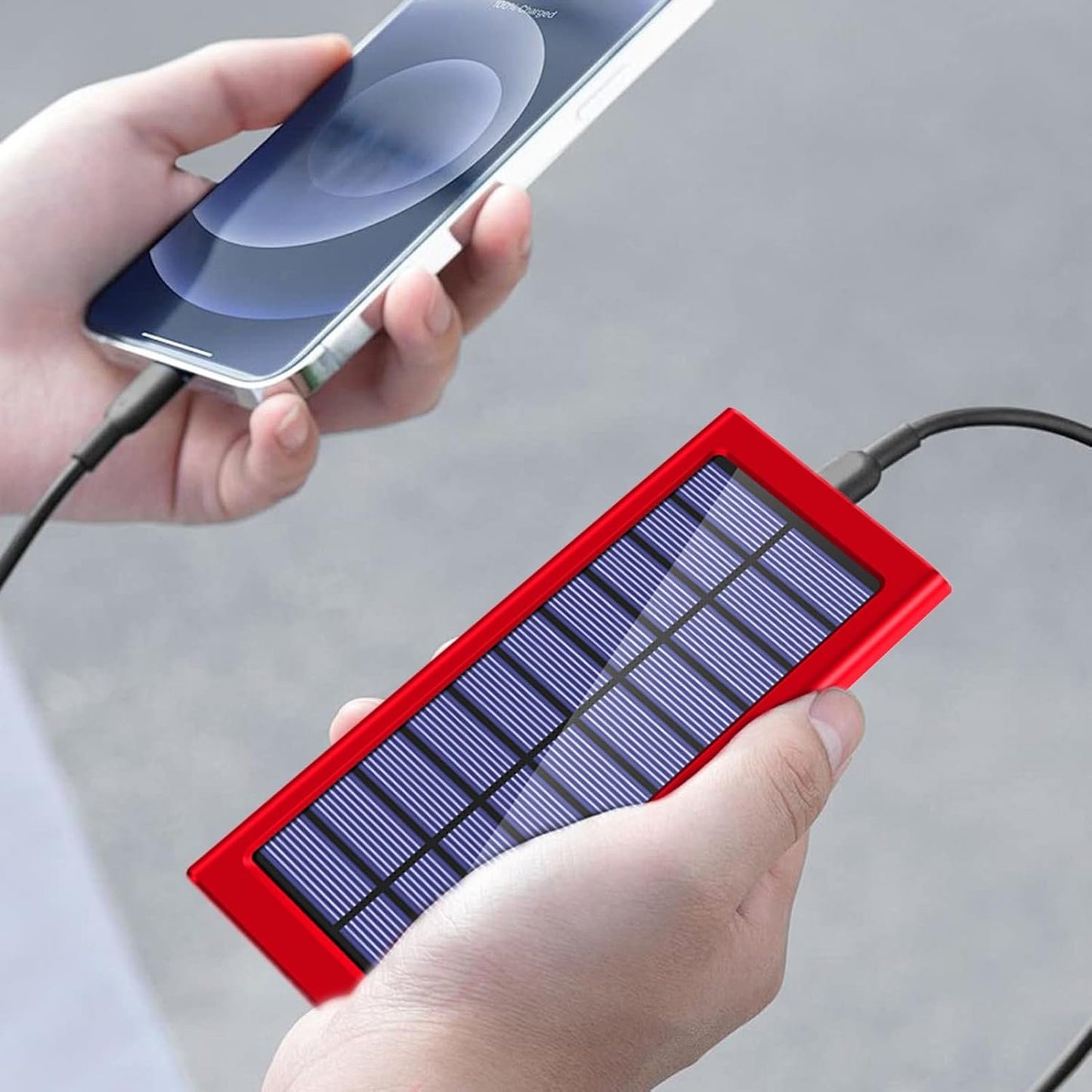 Solar Charger Power Bank, Portable Solar Charger, with Lanyard Hole Design,10000mAh External Battery Pack Panel Banks, for Mobile Phones Laptop Cellphones Power Bank Outdoor Hiking Fishing
