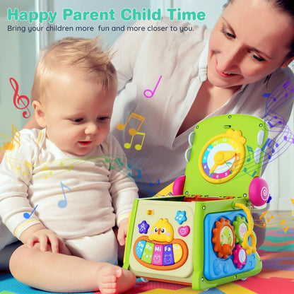 Musical Baby Toys for 1 + Year Old, 8 in 1 Multi-Functional Montessori Crocodile Toddler Toys, Early Development Learning and Educational Toys for Preschool Girls Boys