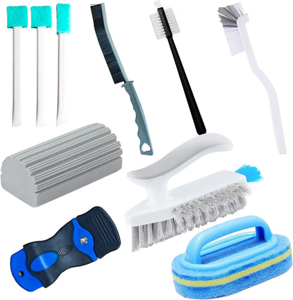 Cleaning Supplies Scrub Brushes for Crevice Brush Cleaning Brushes Scrubber Dust Sponge Tools Cleaning Essentials Set of 10 Cleaning Brush