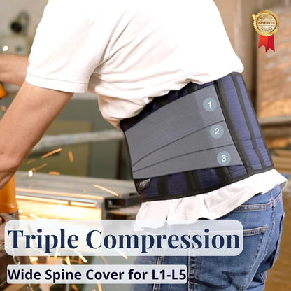 AVESTON Back Support Lower Back Brace for Back Pain Relief: Thin Breathable Rigid 6 ribs Adjustable Lumbar Support Belt for Men/Women Keeps Spine Straight and Safe – Belly size 46-52" XLarge