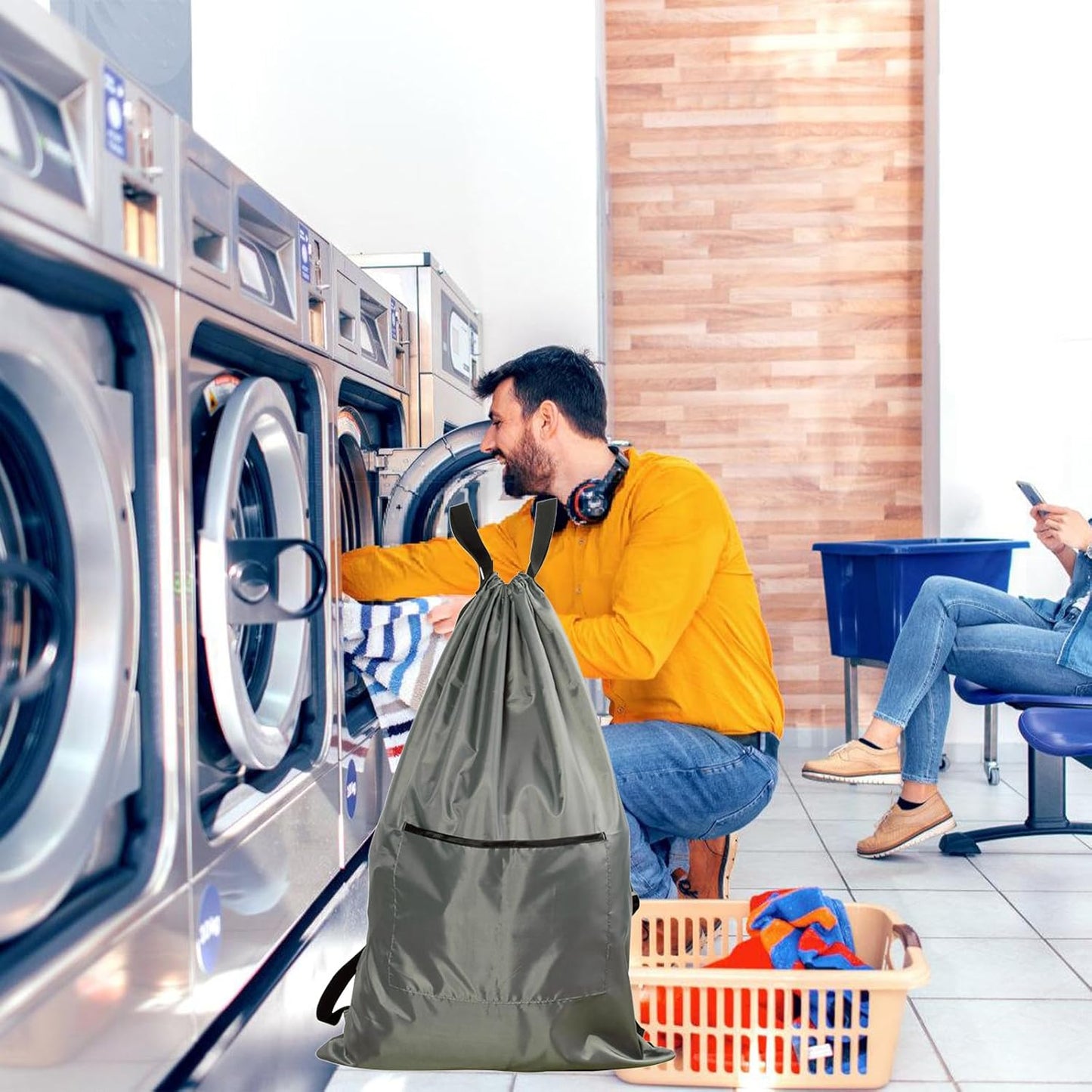 Nizirioo Foldable Laundry Bag Travel Laundry Bags for Travel, Travel Accessories Dirty Laundry Bag for Quilt, Cushions Duvets, Chair, Travel (Grey)