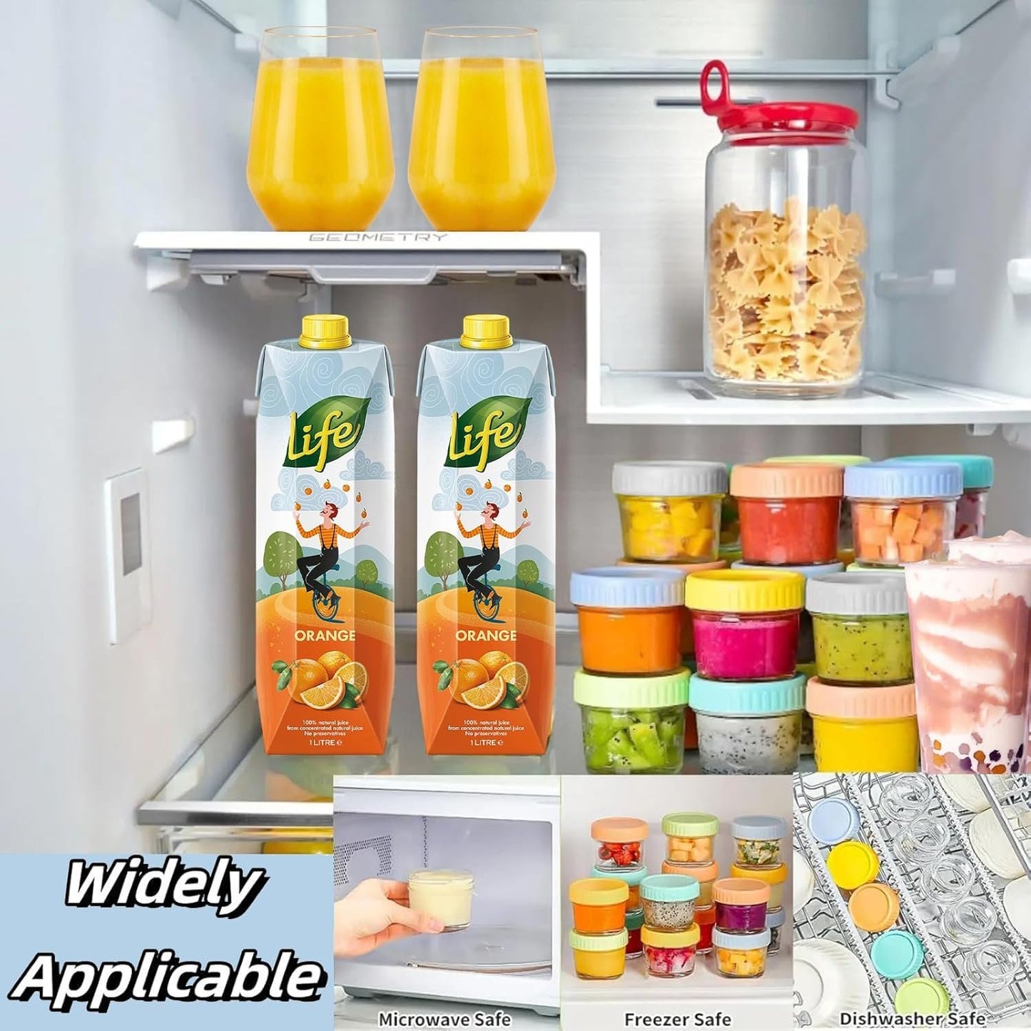 TFMODBFA 24 Pack Glass Baby Food Storage Containers, 4oz Baby Food Jars with Airtight Lids, Small Containers Freezer Storage with Airtight Lids Leak Proof for Baby Food