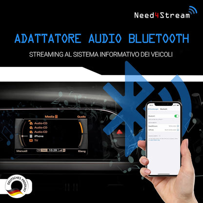 Need4Stream, N4S300A_2G AD2P Bluetooth Audio Interface with Title List Compatible with Audi MMI 2G, Audi Music Interface AMI Adapter, Compatible with iPhone and Android Smartphones