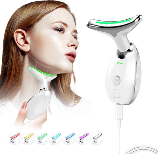 LAMCAN 3 In 1 Face Massager, Face Lifting Device, 7 LED Lights, 3 Massage Modes. LED Face Sculpting Tool, For Skin Care, Improvement, Firming and Smoothing of The Skin, Suitable for Family Use