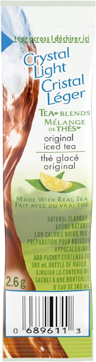 Crystal Light Iced Tea Drink Mix, 2.6 g, 12 Boxes of 10 Packets