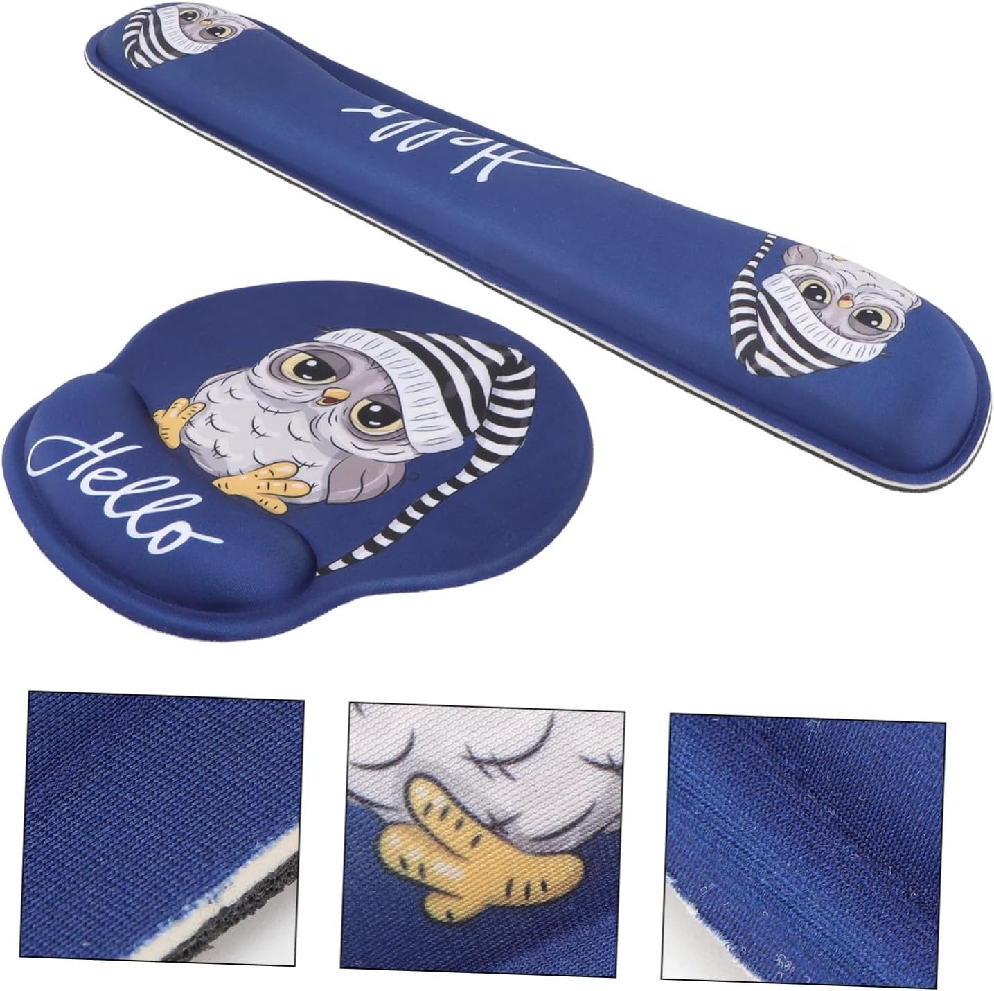 GRIRIW Essential Keyboard Wrist Support Mouse Mat Set Ergonomic Mouse Pad Memory Compact Size