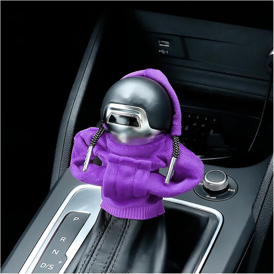Car Gear Shift Cover,Cute Gear Shift Knob Hoodie for Car Decorations & Protections,All Seasons Universal Car Accessories Interior Shifter Cover Fits Car Truck SUV (Purple)