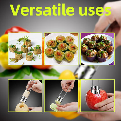 Aerbee Fruit and Vegetable Corer Tool - Premium Stainless Steel Apple Core Remover, Pepper Seed Remover - Universal Kitchen Gadget
