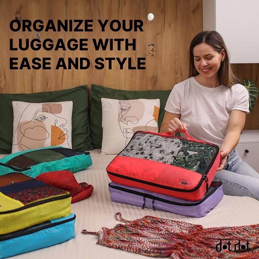 Dot&Dot Medium Packing Cubes for Travel - 4 Piece Luggage Accessories Organizers