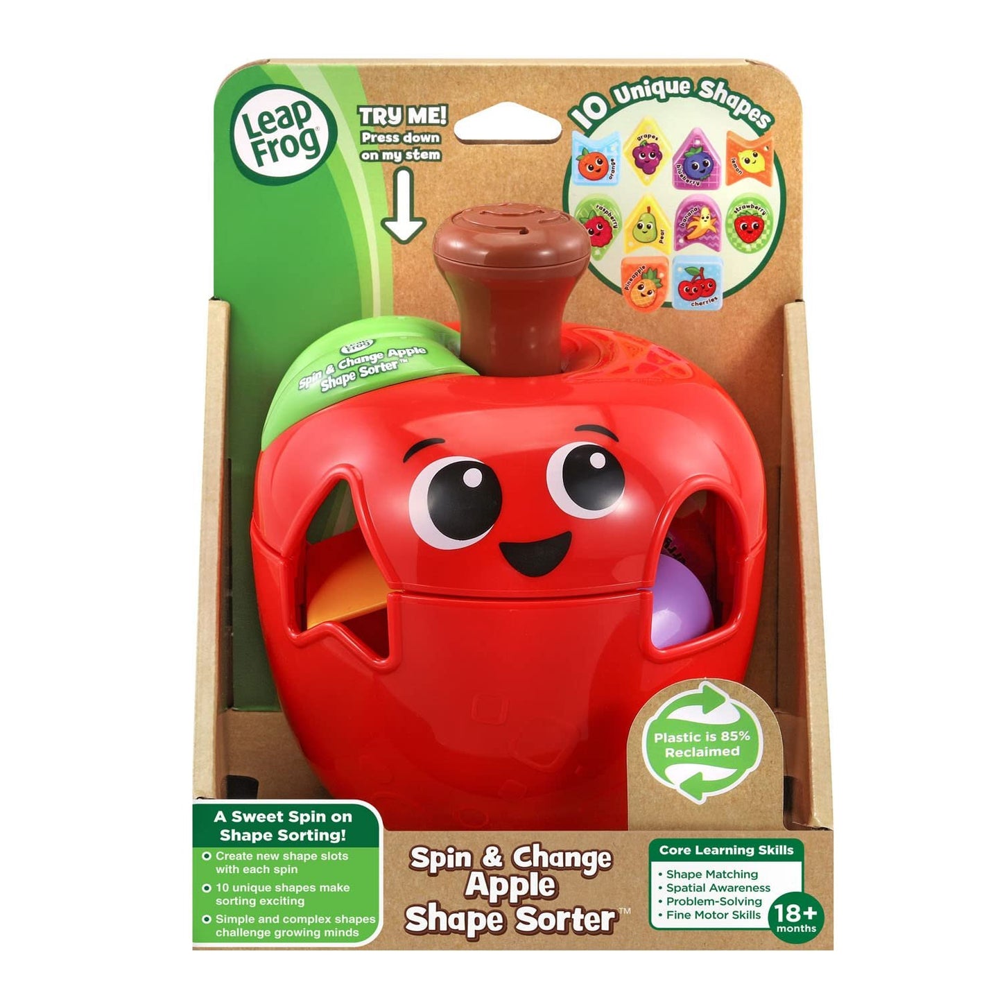 LeapFrog Spin and Change Apple Shape Sorter (English Version)