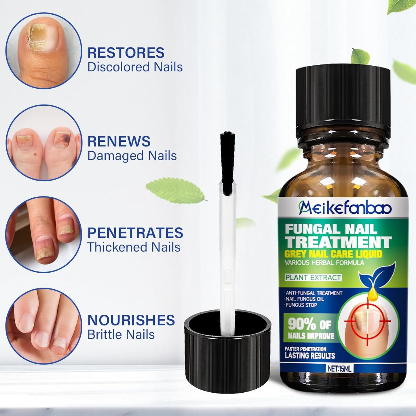Multi-Purpose Nail Repair, Nail Solution with Tea Tree Oil for Discolored and Damaged Nails，Plant Drops for Nails Care，Discolored and Damaged Nails (1PC) ﻿