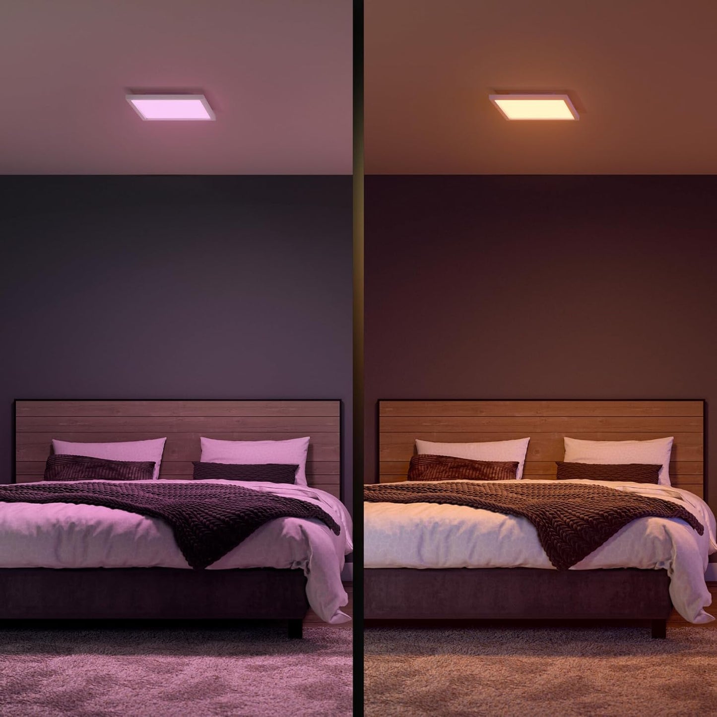Philips Hue White & Color Ambiance Surimu Panel Ceiling Light 30 x 30 cm (1,760 lm), Dimmable Ceiling Light for Hue Lighting System with 16 Million Colours, Smart Light Control via Voice or App, White