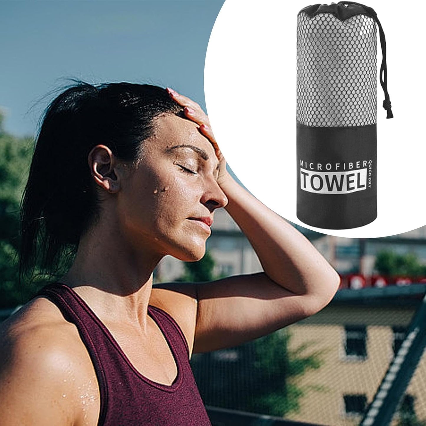 Générique Quick Drying Beach Towel, Microfiber Bath Towel, Portable Workout Gear, Sandproof Camping Accessories, Fast Drying Cloth for Exercise, Fitness & Outdoor Activities
