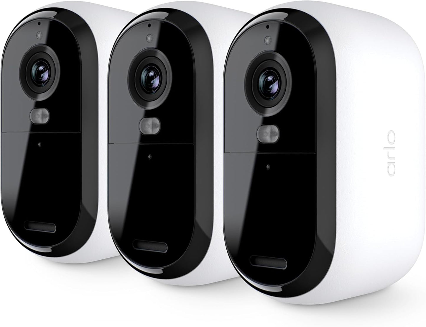 Arlo Essential Security Camera 1080p HD | Outdoor - Indoor | 2nd Gen | Wireless with Spotlight, 2-Way Audio, Color Night Vision, Live Stream, Real Time Notifications, Wide Angle - White, 3 Cameras