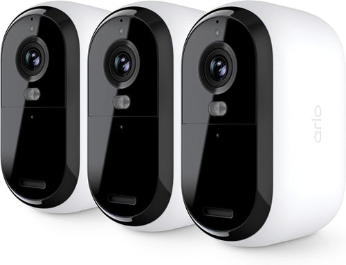 Arlo Essential Security Camera 1080p HD | Outdoor - Indoor | 2nd Gen | Wireless with Spotlight, 2-Way Audio, Color Night Vision, Live Stream, Real Time Notifications, Wide Angle - White, 3 Cameras