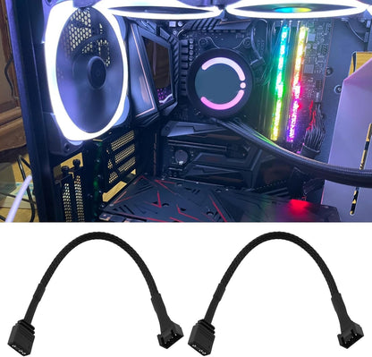 ECSiNG 2Pcs Motherboard Standard ARGB 3-Pin 5V to RGB 4-Pin Fan Adapter 16.5cm Cable Compatible with NZXT AER RGB & 2 RGB Fan Compatible with NZXT F120 RGB CORE Fan