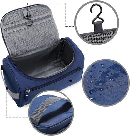Travel Beauty Case Men Women Hanging Toiletry Bag Travel Bag with Hook Waterproof Portable Travel Organizer Clutch Make Up Cosmetic Makeup, grey