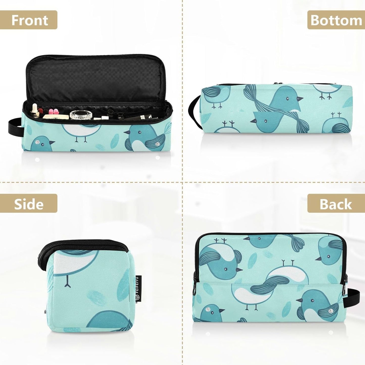 Foiosoh Borsa da viaggio per attrezzi da capelli con tappetino rimovibile resistente al calore, custodia da viaggio portatile per straigheners, ferro arricciacapelli, asciugacapelli, motivo con