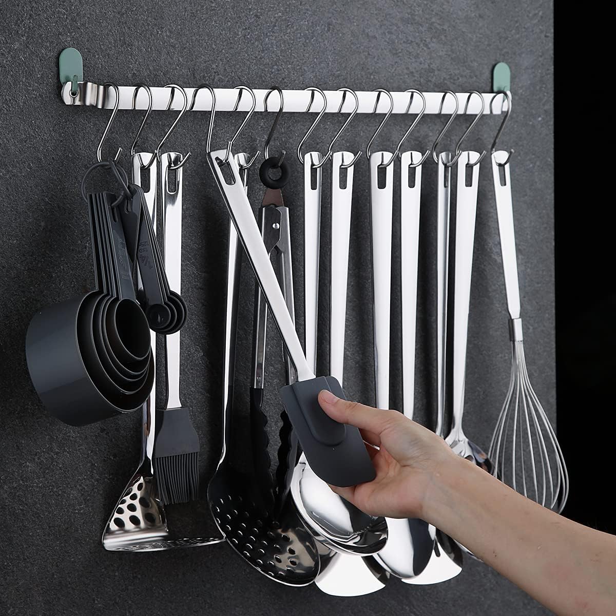 Kyraton Stainless Steel Cooking Utensils Set, 37 Pieces Kitchen Utensils Set, Kitchen Tool Gadgets Set with Utensil Holder Non-Stick and Heat Resistant Dishwasher Safe
