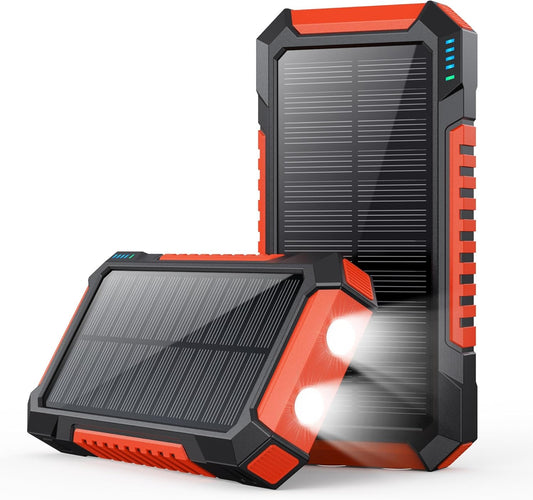 Solar Charger Power Bank 40800mAh Portable Charger,PD3.0 USB C Fast Charging Battery Pack,3 Outputs Solar Power Bank with 2 LED Flashlight Compatible with iPhone 15/14/13/12/11,Android Samsung-Orange