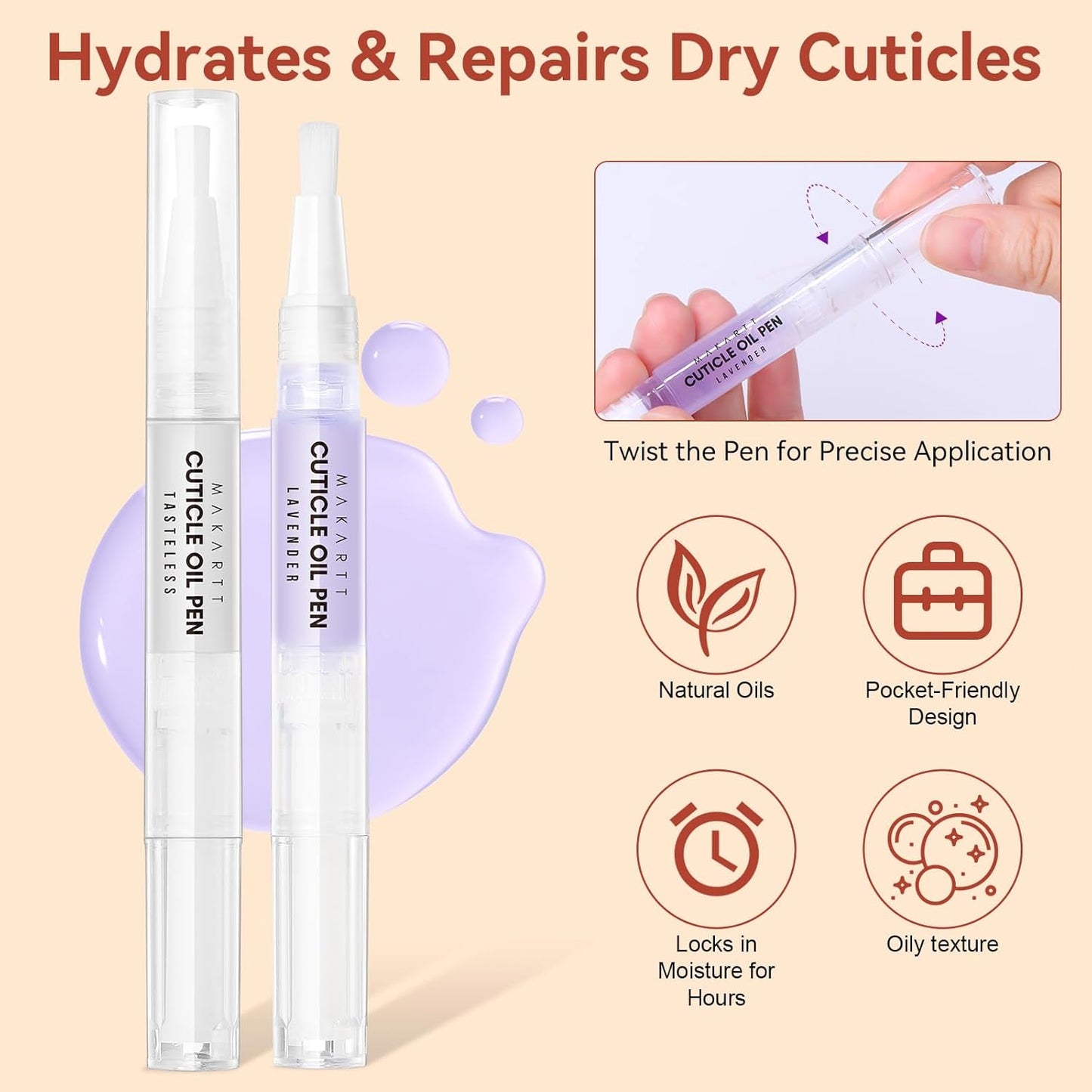 Makartt Cuticle Remover Kit, Nail Care Kit with Cuticle Oil Pen, Cuticle Trimmer, Nail File & 120ml Cuticle Remover Liquid, Nail Manicure Kit for Cuticle Softener & Moisturize