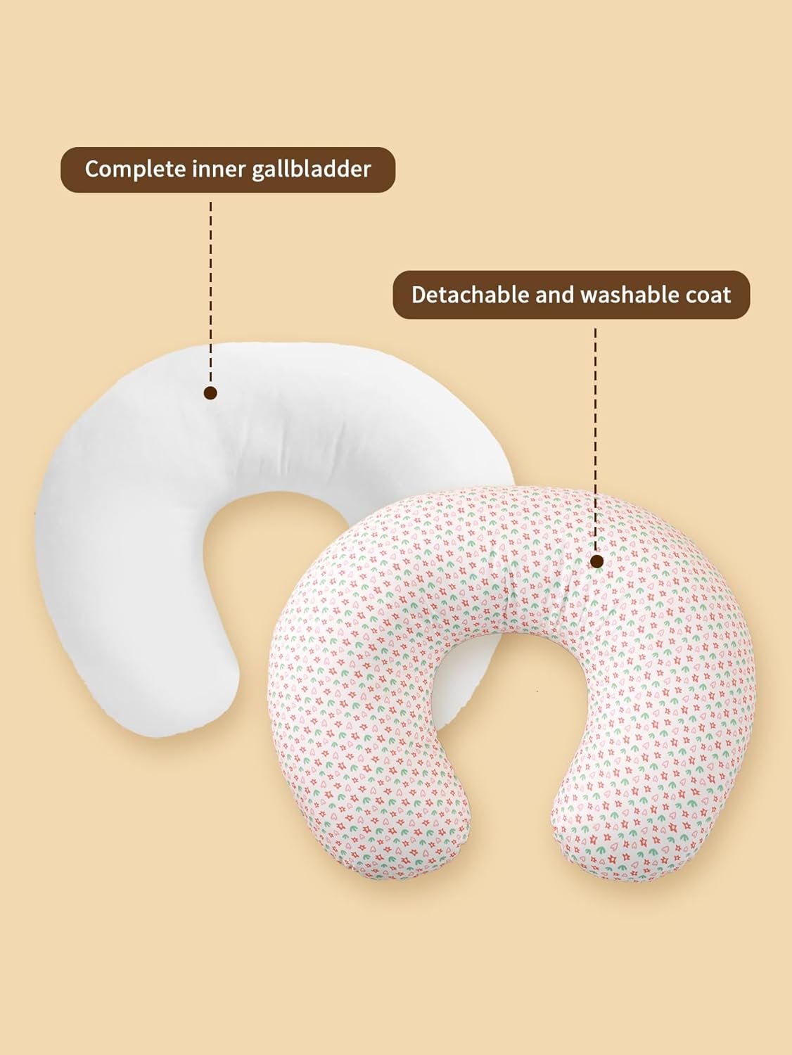 Nursing Pillow for Breastfeeding Ergonomic Nursing Essentials for Bottle and Breastfeeding, with Removable Nursing Pillow Cover, Machine Washable,Maternity Pillowï¼ˆPinkï¼‰ (Little Star Sky)