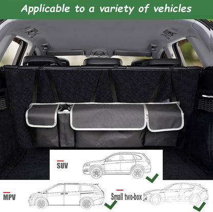 MITUMOMO Car Trunk Organizer Storage Bag, Back Seat Hanging Organizer, Adjustable Straps, Foldable Car Storage Bag for SUV Truck MPV