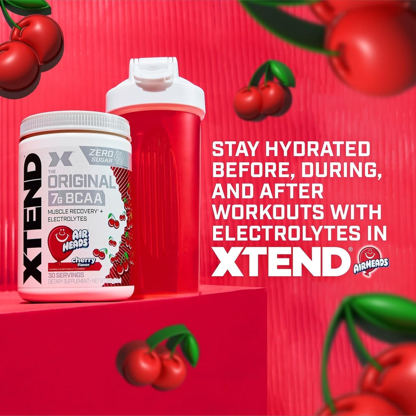Xtend AIRHEADS Amino Acids 30 Serves Red Cherry 423 grams