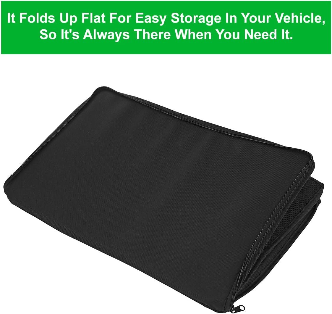 lebogner Insulated Car Console Organizer X-Large Vacation Trunk Cooler Box For Hot Or Cold Food While Traveling, Collapsible Travel Or Shopping Carry Basket, Outdoor Picnic Bag For Camping