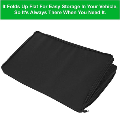 lebogner Insulated Car Console Organizer X-Large Vacation Trunk Cooler Box For Hot Or Cold Food While Traveling, Collapsible Travel Or Shopping Carry Basket, Outdoor Picnic Bag For Camping