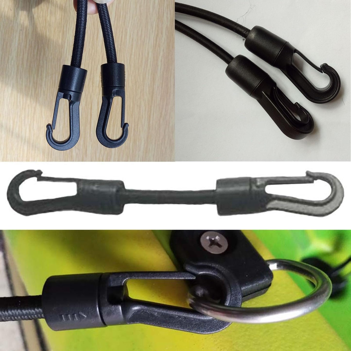 Taicols Bungee Cord with Hooks Camping Accessories, 5 Pcs Adjustable Bungee Cords, Duty Elastic Cord Durable Rubber Canopy Ties Perfect Safety Tool Leash Elastic Tie for Camping Luggage Tents Bike