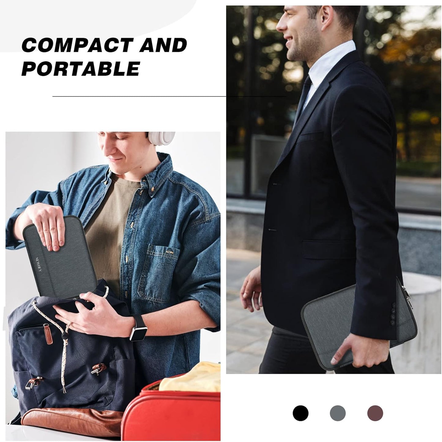 NEWHEY Portable Waterproof Cable Organizer Bag Gadget Electronic Accessories Bag for Travel USB Drive Hard Drive Charger Black, grey, Casual