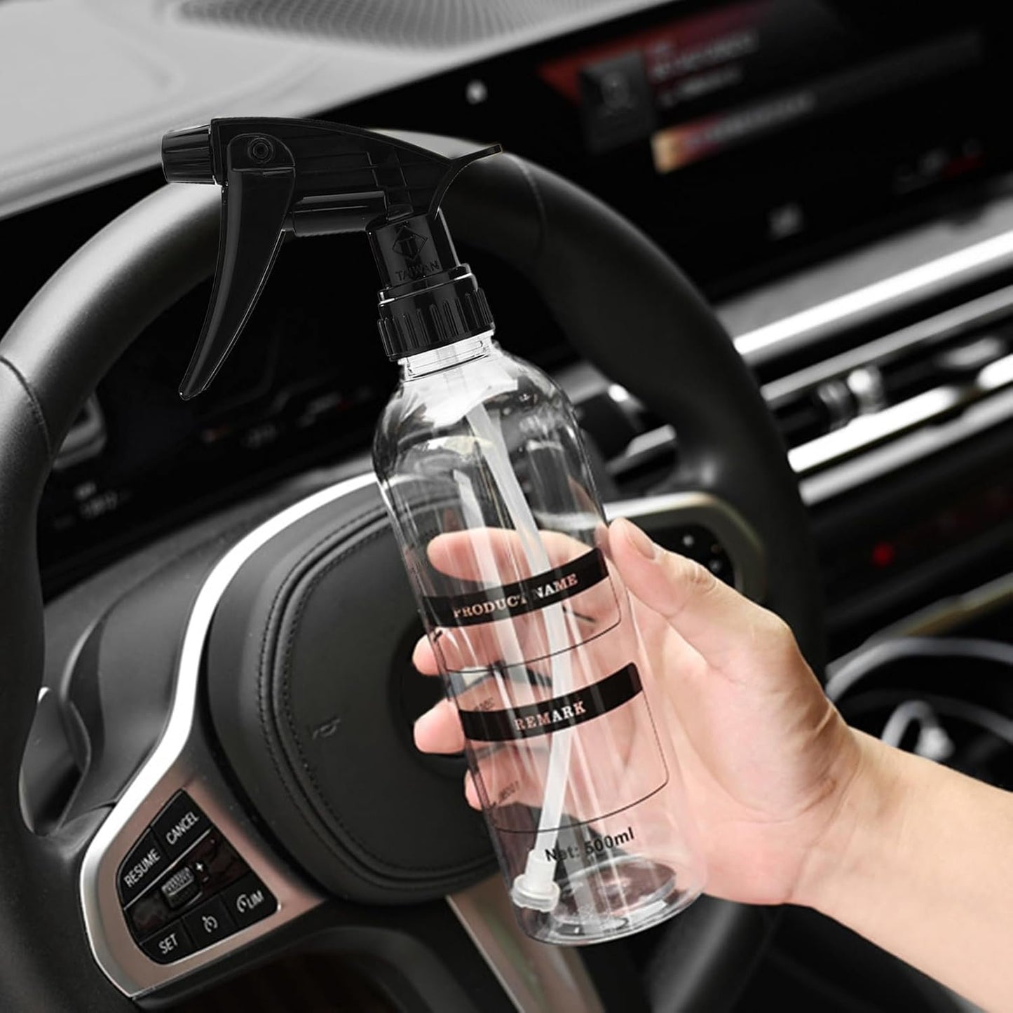 Qzdtue Car Wash Spray Bottle, Bottle Detailing, 500ml Mist Dispenser, 10.59x3.9 Inches, Adjustable Sprayers, Portable Cleaning Tool, for Exterior Garden Lawn Motorcycle Use