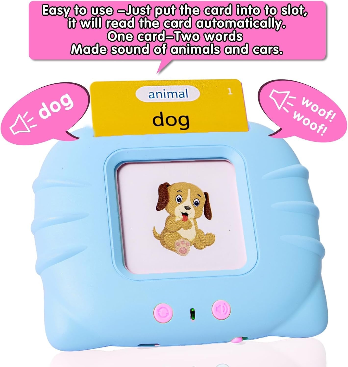 Montessori Toys Flash Cards Learning Toys, Educational Toys Sight Cards for Toddlers, Learning Toys for Boys and Girls Word Card with Reading Function for Children