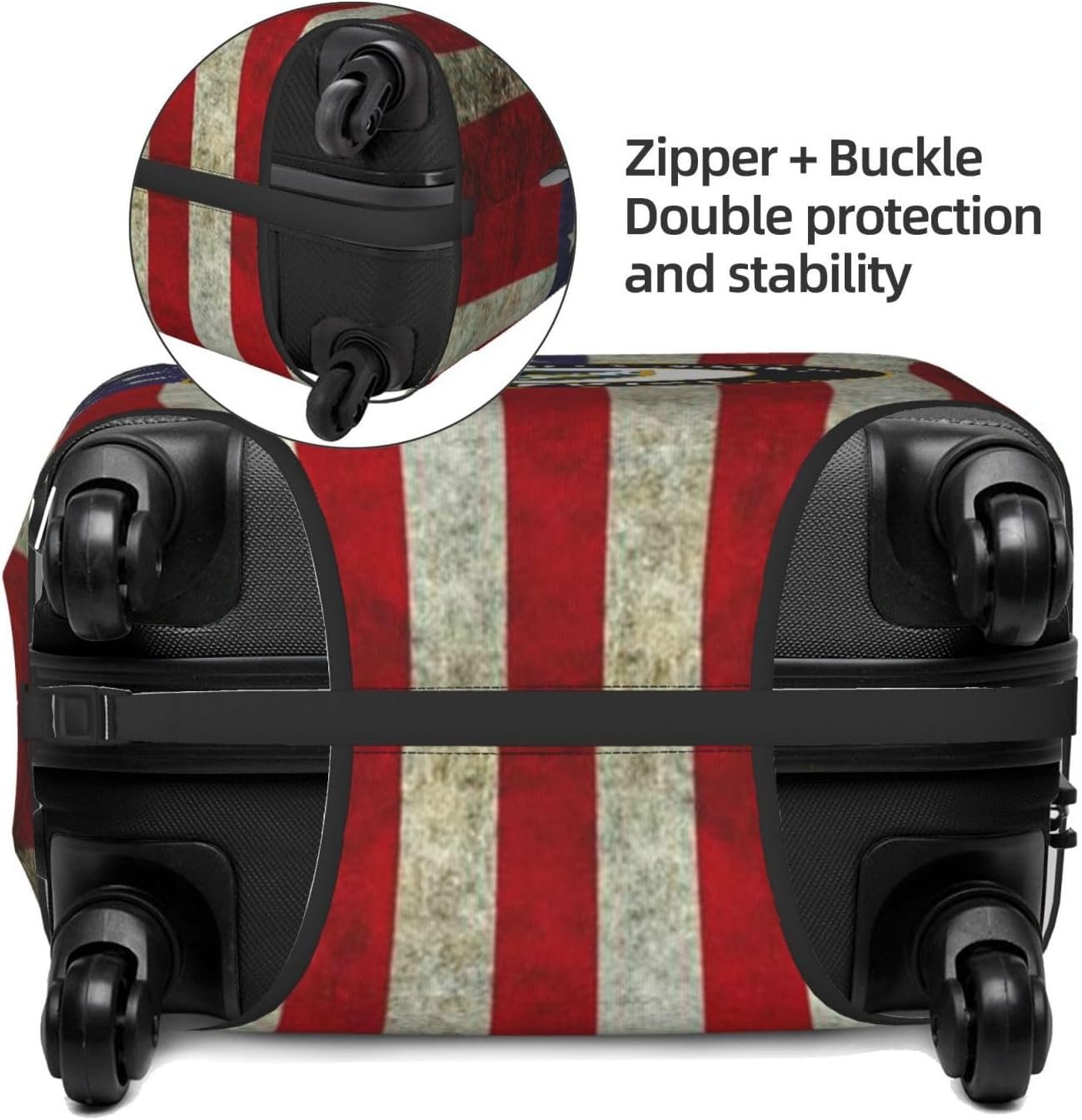 WOLEN Us Army Security Agency Veteran Luggage Cover Travel Luggage Protective Cover, Black, Small