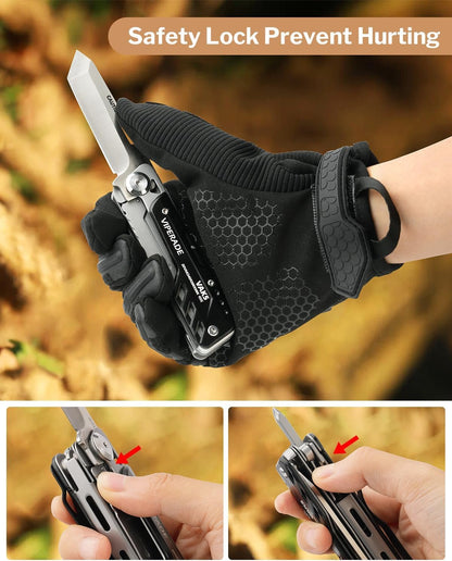 VIPERADE VAK4 Multitool Pocket Knife for Men, Multifunctional 21-in-1 Multitool Pocket Knife with Pouch, Outdoor Camping Survival and Everyday Use (VAK5)