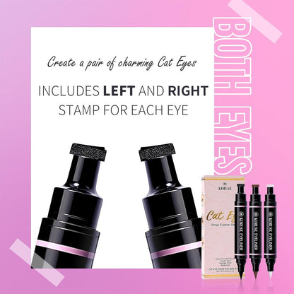 KIMUSE Winged Eyeliner Stamp, Eyeliner Pens for Perfect Wing Cat Eye Stamp Eyeliner Waterproof Smudge Proof, Long Lasting Eye Makeup Liquid Eye Liner (BLACK)