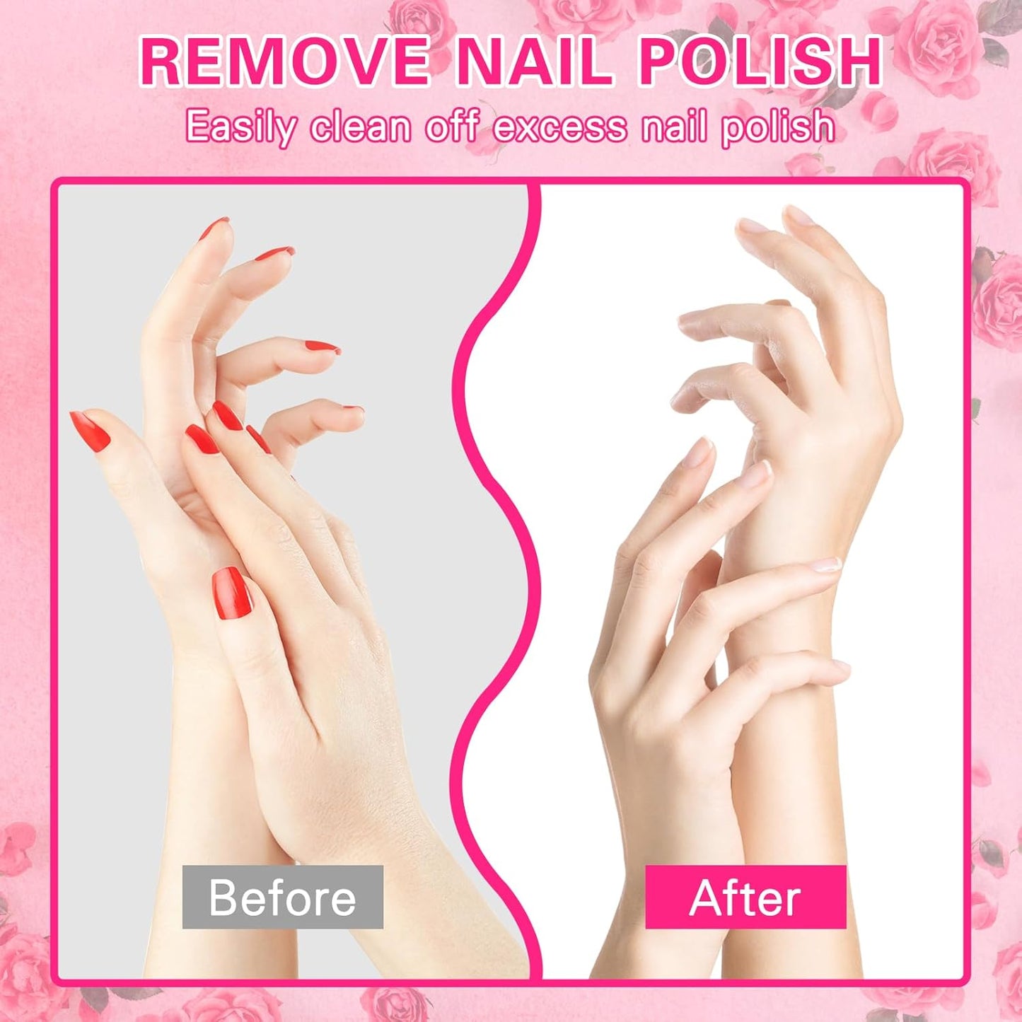 YBVABE Nail Polish Remover Kit - Complete Nail Care Solution for Fingernails & Toenails - Includes Professional Nail Clips - Nail Cotton Pads - Nail File Grits 100/180 - Cuticle Pusher & Nail Brush