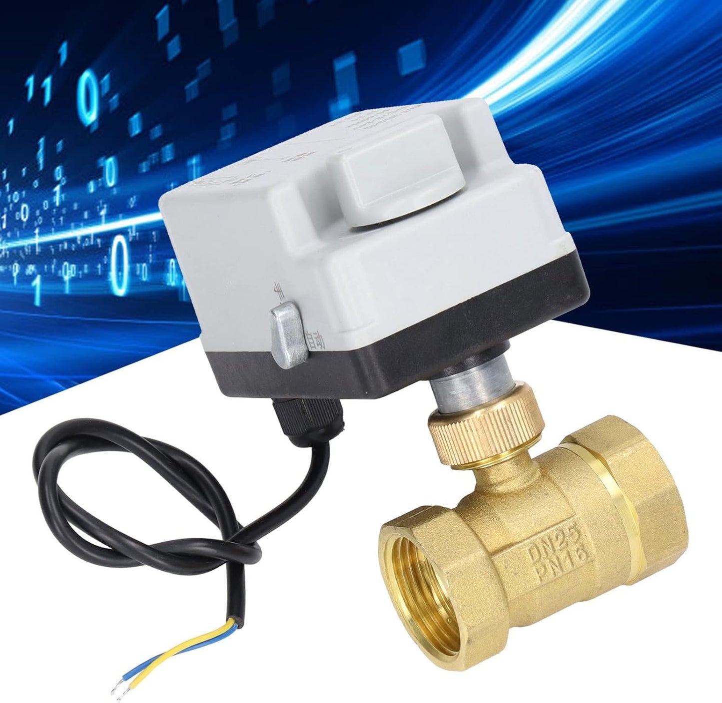 OKJHFD Efficiently Control Water Flow with Motorized Ball Valve - 2 Wire, 2 Way Normally Closed Dn25 Brass Abs - Dc 12vâ€‘24v Accessory for Home Automation