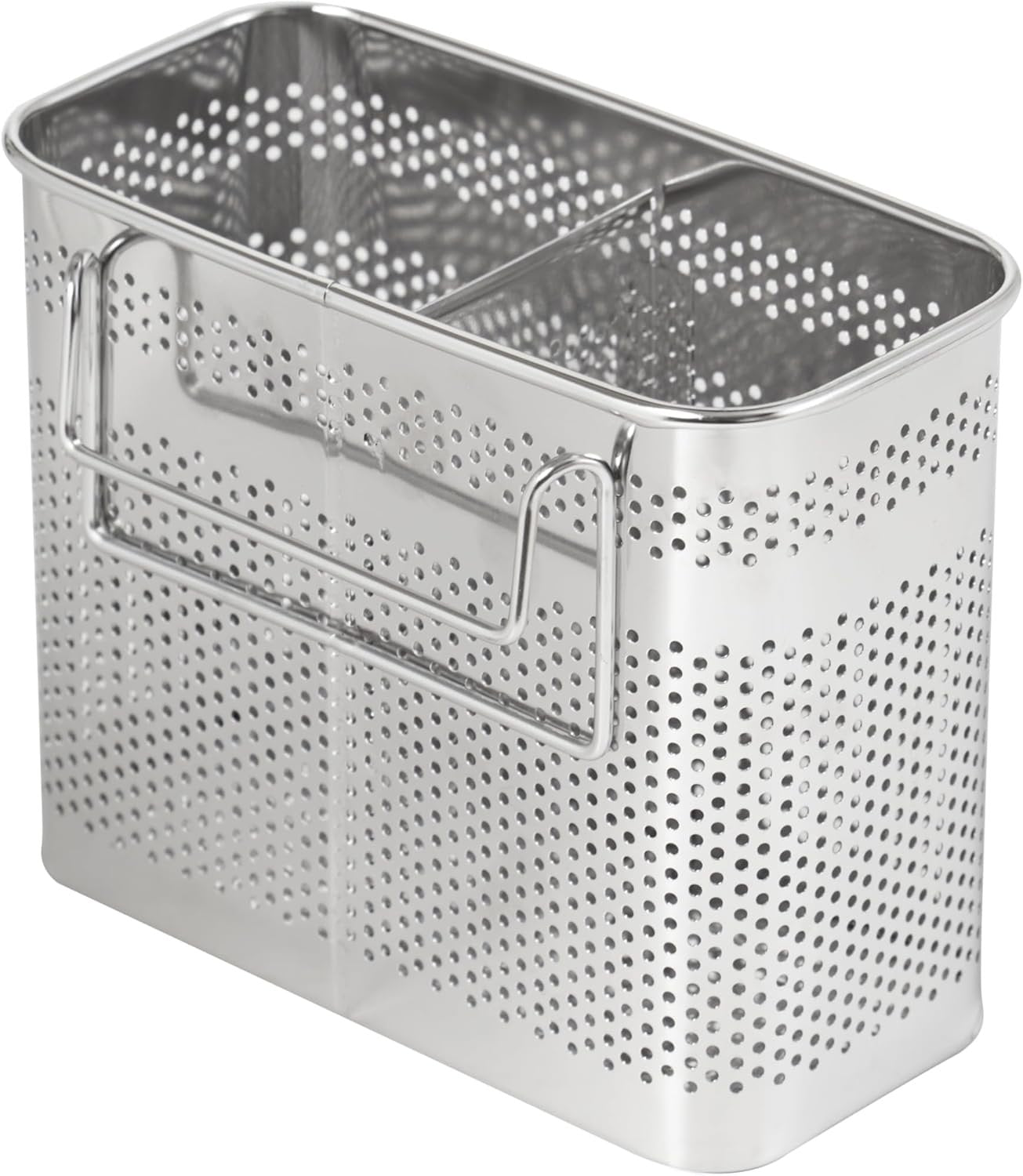 HOME&I Silverware Drying Basket, Kitchen Sink Utensil Holder Replacement,Thin Dish Drying Rack Countertop Organizer Stainless Steel 304 Flatware Cutlery Caddy Hold for Dish Drainer(2 Compartments)