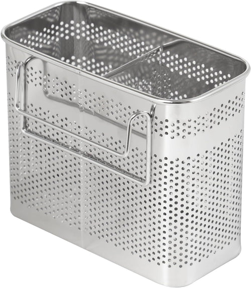 HOME&I Silverware Drying Basket, Kitchen Sink Utensil Holder Replacement,Thin Dish Drying Rack Countertop Organizer Stainless Steel 304 Flatware Cutlery Caddy Hold for Dish Drainer(2 Compartments)