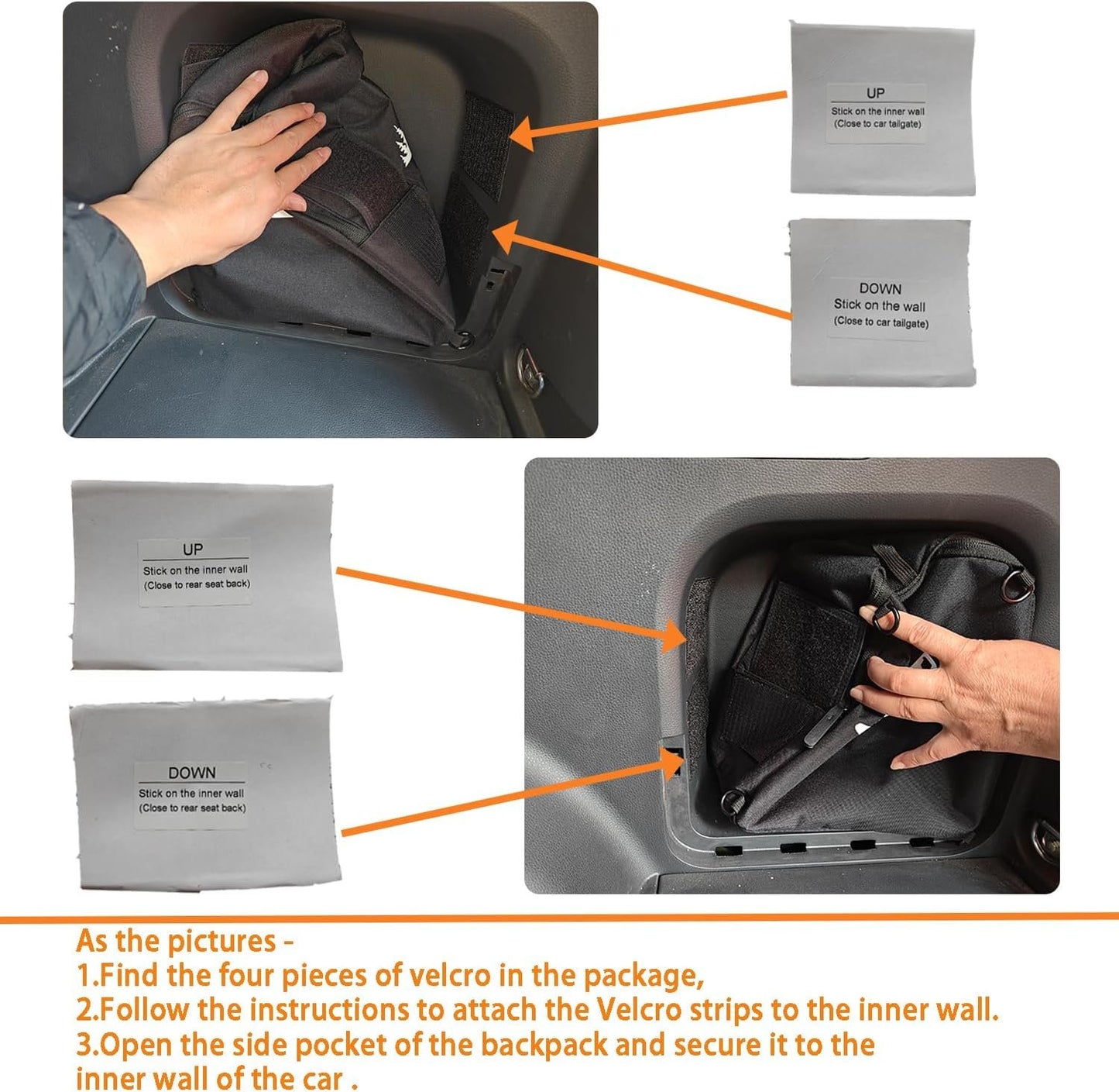 TulinTulin Trunk Upgrade, Trunk Organizer Pocket Multifunction Backpack, Trunk Cubby Storage bag，Cargo side pocket For Toyota Rav4 2025 2024 2023 2022 2021 2020 2019 Black, 1 pc
