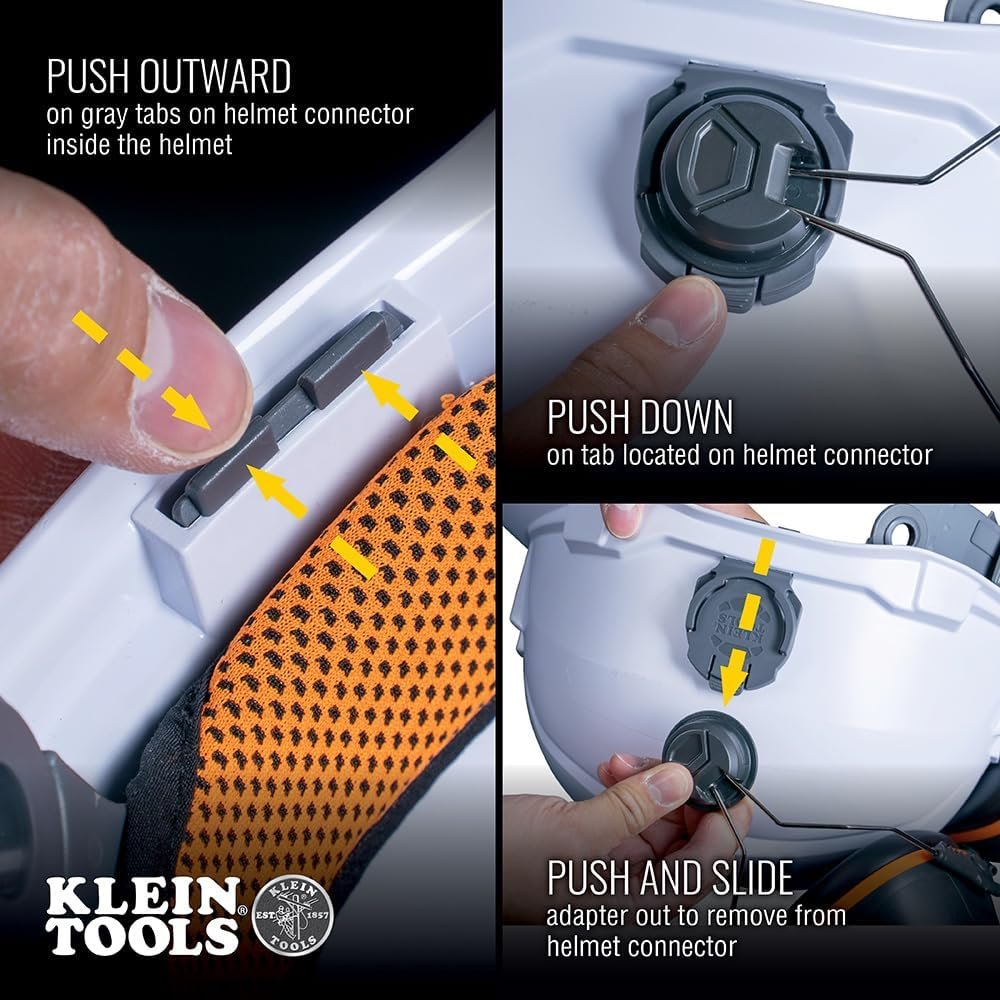 Klein Tools 60532 Ear Muffs with Cap and Safety Helmet Hard Hat Attachment, 26dB NRR for Construction, Manufacturing, Maintenance