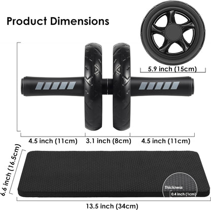 Ab Roller Wheel, Arespark Home Gym Equipment for Core Workout, No Noise Ab Roller Exercise Equipment with Knee Mat and Foam Handle for Abdominal Fitness Trainer, Abs Workout Equipment for Home Gym Office